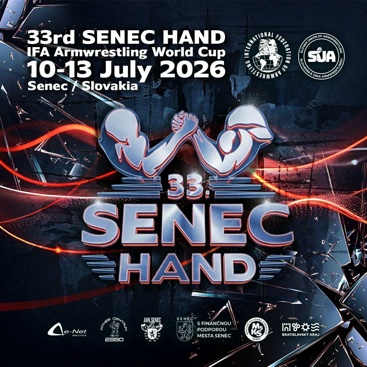 33rd SENEC HAND IFA Armwrestling World Cup 10-13 July 2026
