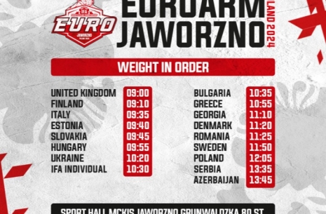 IFA EUROARM JAWORZNO, POLAND 2024 - weight in order