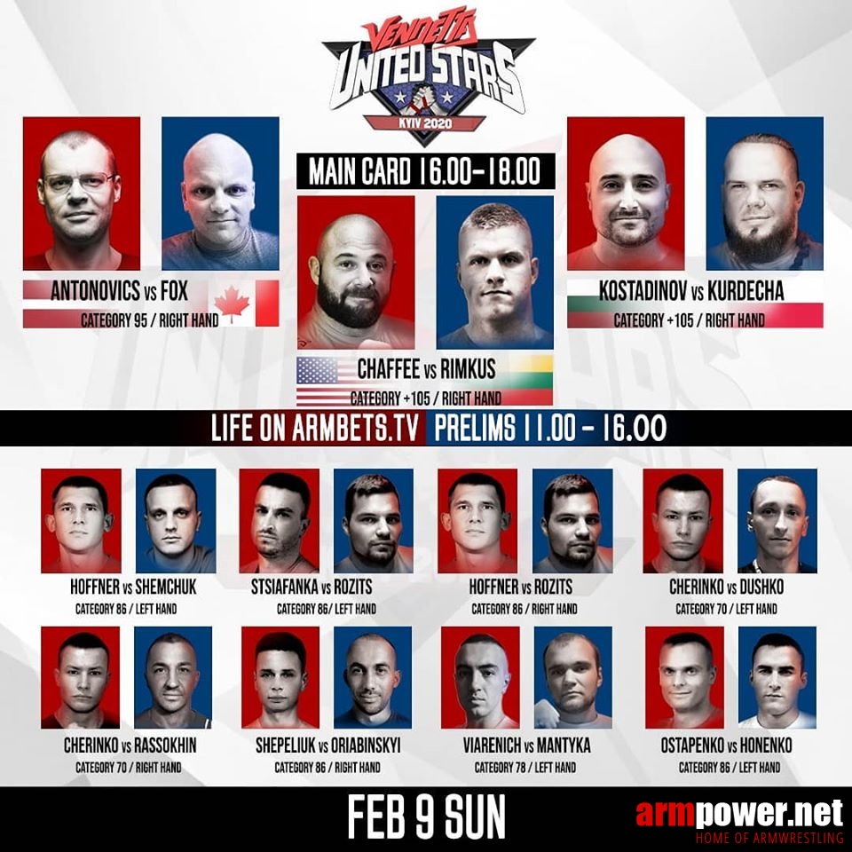 11 armfights on Vendetta United Stars