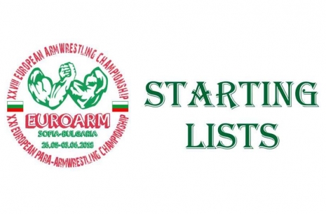 Europeans-2018 Starting Lists